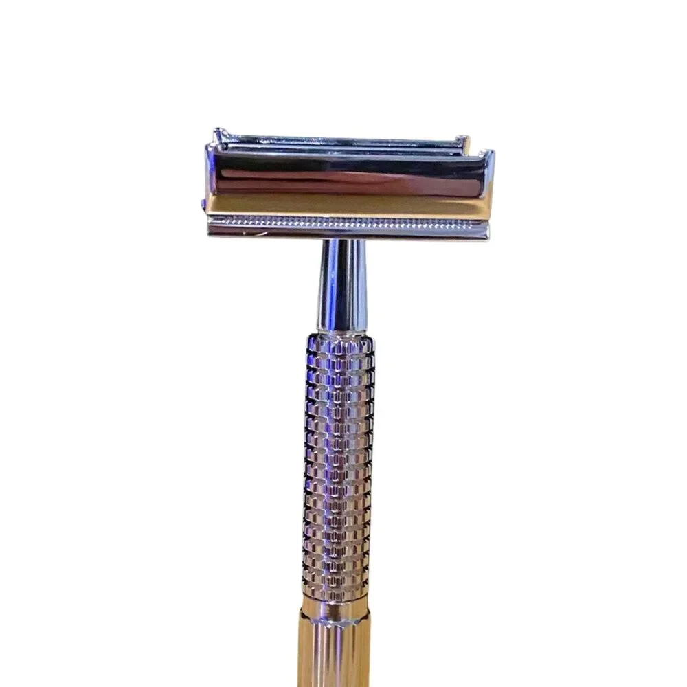 Van Der Hagen TWIST Adjustable Safety Razor Silver 5 Blades Never Used